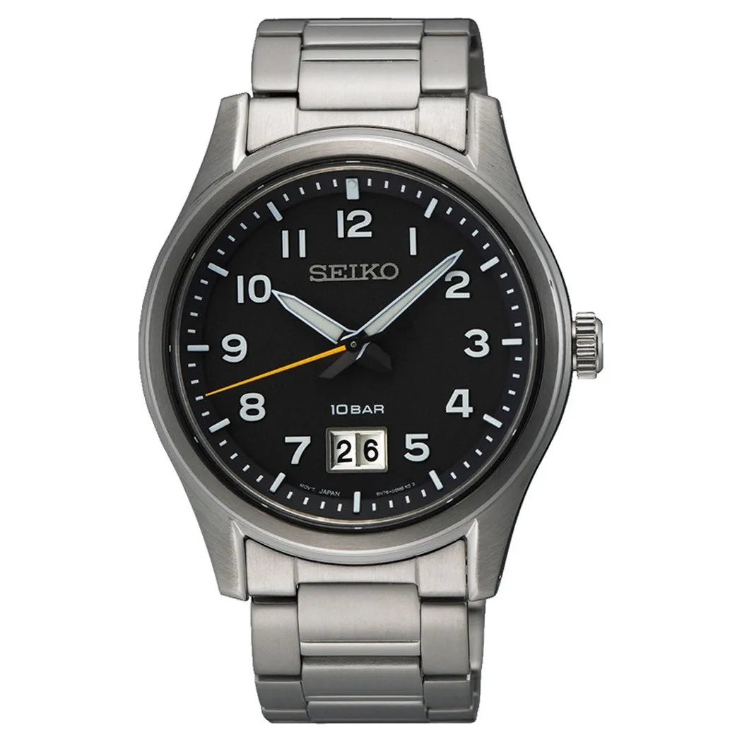 Seiko SUR569P1 Quartz Stainless Steel Men’s Watch Black Dial